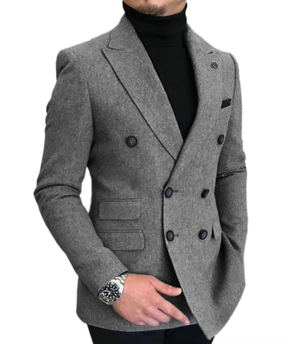 Formal 2025 New Burgundy Red Grey Lapel Tux Men Slim Fit Suits Coat Jacket Custom Made for Wendding Party Woolen Cloth