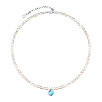 FOCALOOK Pearl Necklaces for Women Small Dainty Freshwater Cultured Baroque Pearl Strand Faux Pearl Gold Plated Choker Necklace with December Birthstone