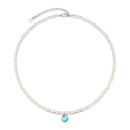 FOCALOOK Pearl Necklaces for Women Small Dainty Freshwater Cultured Baroque Pearl Strand Faux Pearl Gold Plated Choker Necklace with December Birthstone